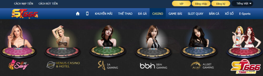 Casino trực tuyến tại ST666 vô cùng hấp dẫn và lôi cuốn